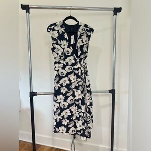 Banana Republic Navy Floral Wrap Dress - Size 6